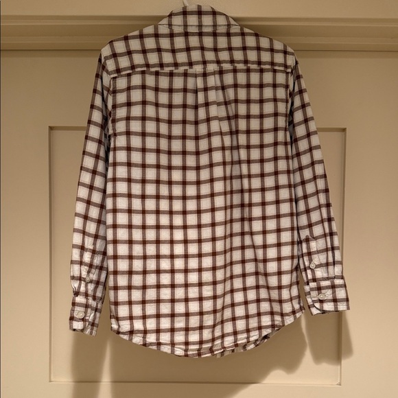 Boys Size 6 Janie and Jack Brown Plaid Button Down Shirt Long Sleeve Cotton - Picture 6 of 8